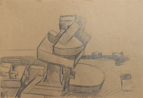 Bozzetto per scultura su carta - Nado Canuti